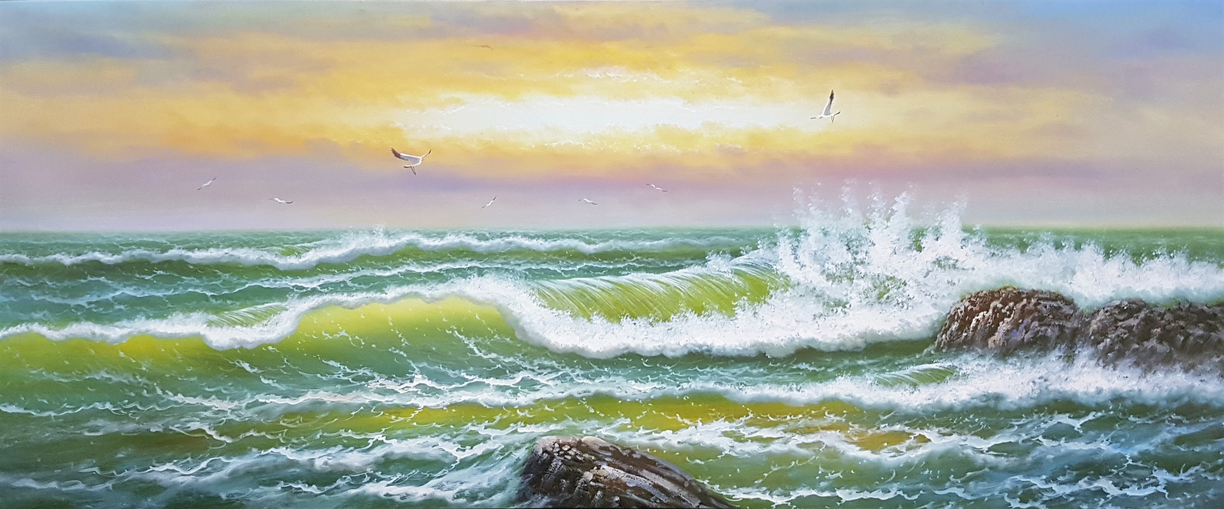 大海大海油画图片